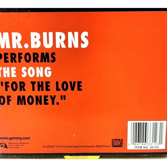 Vintage 2003 The Simpsons Mr. Burns “Mo Money Burns” Collectible Toy Figure New - Picture 8 of 8